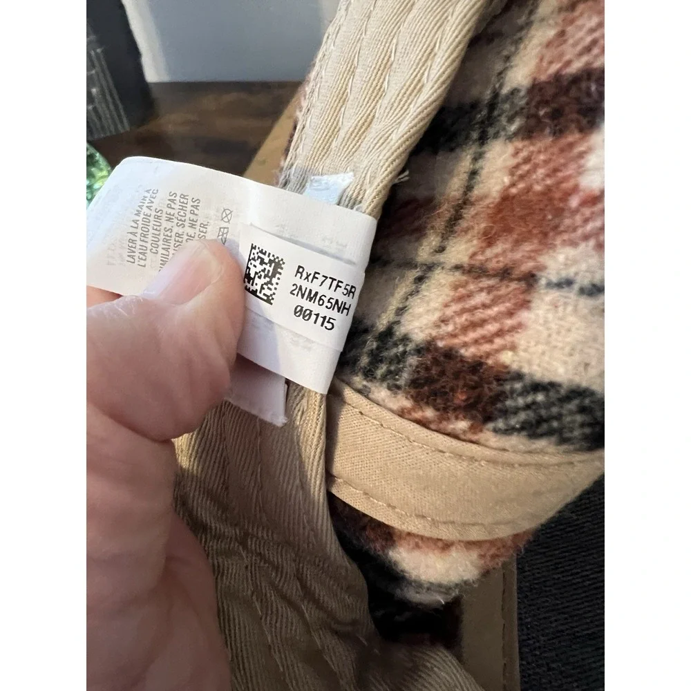 Aerie Plaid Smiley Face Baseball Cap Adjustable Flannel Hat One‎ Size